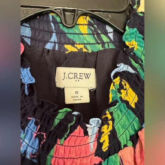 J Crew Factory Floral Mock Neck Sleeveless Blouse Size 6 MSRP $59. NWOT - Picture 2 of 4